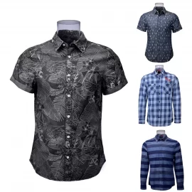Fashion Denim Jeans Shirt Casual Short Sleeve