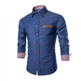 Fashion Denim Jeans Shirt Casual Long Sleeve